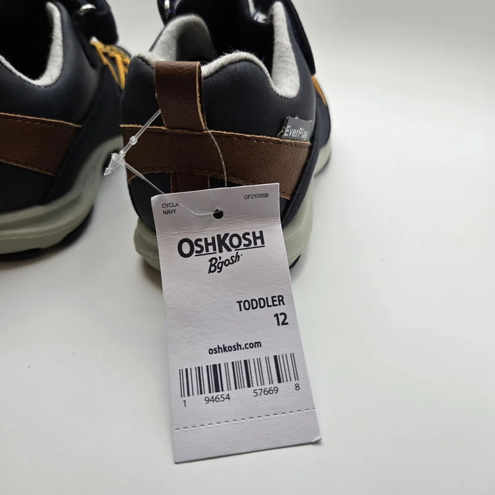 OshKosh B'gosh Toddlers Blue and Yellow Sneakers with Velcro - Picture 7 of 8